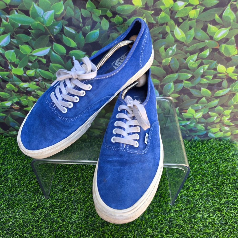 Vans Authentic Blue Suede Water Repellent Sneakers Mens 12 Low Top Skate Shoes